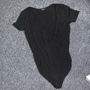 Black low cut body suit